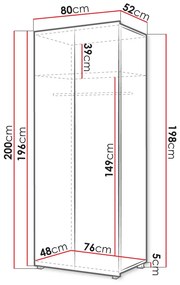 Ruhásszekrény Brolani BR09 (arany tölgy) . 1105765