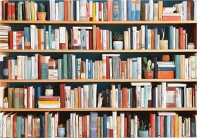 Fotótapéta Könyvtár Hálószoba Nappali Tapéta Flizelina 200x140