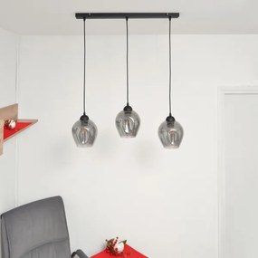 Csillár zsinóron LILI 3xE27/15W/230V fekete/szürke