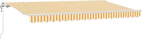vidaXL Behúzható napellenző Sárga 400 x 200 cm szövet