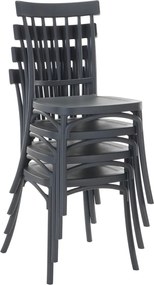 Rakásolható szék, sötétszürke, SAZEN NEW