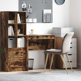 vidaXL Füstölt Tölgy Íróasztal Füstölt Tölgy MDF 70 x 40 x 76 cm Tartós