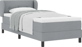 vidaXL Boxrugós ágy matracmal Világosszürke 90 x 190 cm szövet
