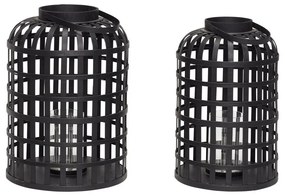 Bamboo Garo 2 db fekete bambusz lámpás - Hübsch