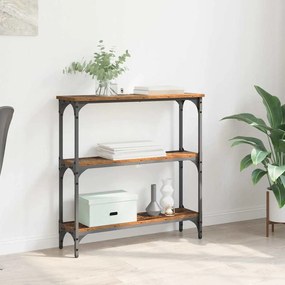 Konzolasztal Régi fa 75 x 22.5 x 75 cm Műgyanta fa és Fém