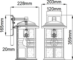 Elstead Lighting BEACON SQUARE KL-BEACON-SQUARE-M-OZ Fali lámpa 1x60W/E27 IP44