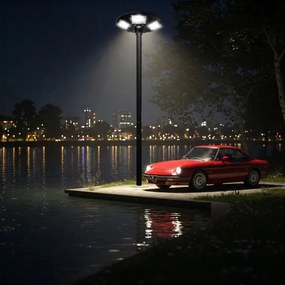 LED Napelemes utcai lámpa érzékelővel LED/22W/6V 6500K IP65 fekete + távirányító