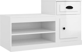 vidaXL magasfényű fehér szerelt fa cipőszekrény 100x42x60 cm