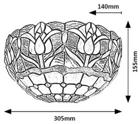 Brilagi - Tiffany stílusú falilámpa LORAS 1xE14/40W/230V