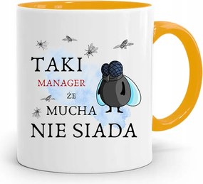 Menedzser Bögre Sárga Ajándék fényképes nyomtatással