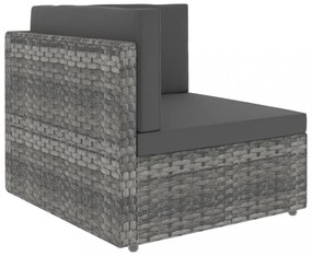 szürke polyrattan sarokkanapé-elem