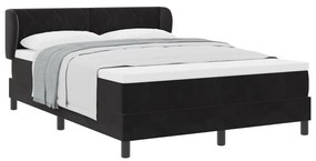 Boxspring Ágy Mattal Fekete 140x200 cm Bársonyos