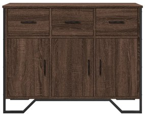 barna tölgy színű szerelt fa tálalószekrény 97 x 32,5 x 74,5 cm