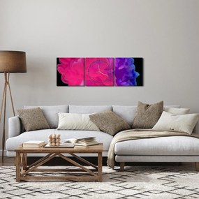 Színes füst képe (órával) (90x30 cm)