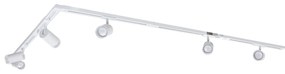 Modern sínrendszer 5 fehér spotlámpával, 1 fázisú - Iconic Jeana