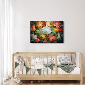 A festett virágcsokor képe (90x60 cm)