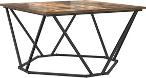 vidaXL Dohányzóasztal Füstölt tölgy 80 x 80 x 45 cm Műszaki fa és acél