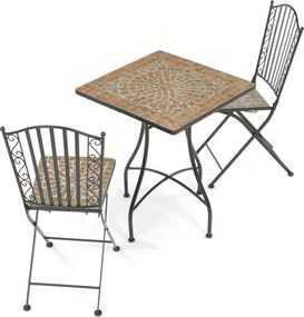 Kerti bútor szett 1+2, fém, kerámia mozaik, US1700 SET