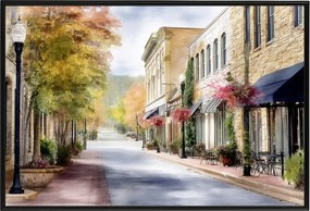 Poszter Alumínium Keret Romantikus Utca Óváros Ősz 60x40