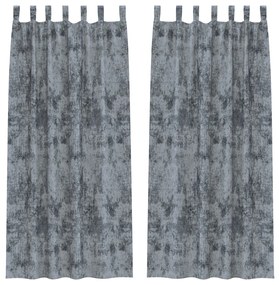 Vellúrfüggöny 2 db gombfüllel Ezüstszürke 225x140 cm