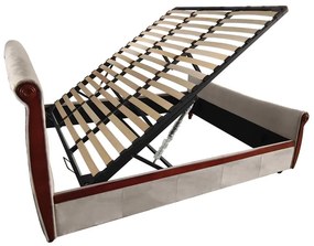 Franciaágy 180x200 cm Bretto (szürkésbarna taupe bársonyszövet). 1119489