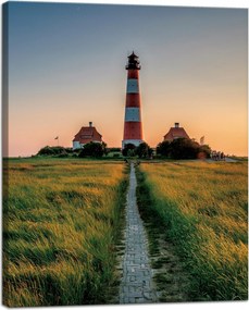 Vászonkép Város Lámpás Fehér-piros naplemente 40x50 cm