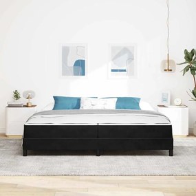 Boxspring ágy matraccal matracmal Fekete 200 x 200 cm Bársony