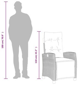 7-részes barna polyrattan kerti étkezőgarnitúra párnával