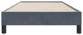 sötétszürke bársony ágykeret matrac nélkül 80x210 cm