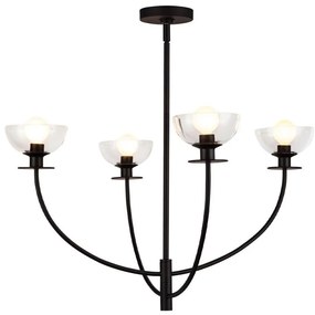 Alora Mood ALM-SYLVIA4-BK-CL - Rúddal szerelt csillár SYLVIA 4xE14/40W/230V fekete