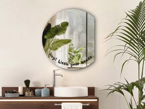 Tükör matrica S47 – Hey! Wash your hands. (round)
