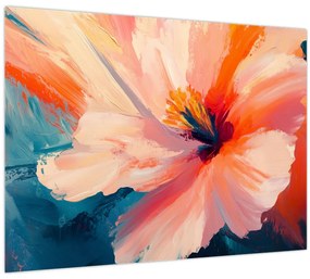 Üveg kép - Festett virág (70x50 cm)