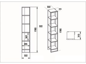 Polka Black and Gold könyvespolc
