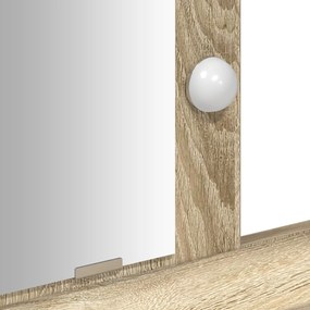 LED-es sminkasztal Sonoma tölgyből 79x41x140 cm
