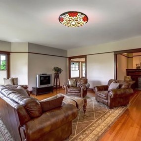 Brilagi - Tiffany-stílusú vitrázs mennyezeti lámpa GARLAN 2xE27/60W/230V