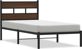 vidaXL barna tölgy színű fejtámlás ágykeret matrac nélkül 90 x 190 cm