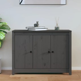 szürke tömör fenyőfa tálalószekrény 100 x 35 x 74 cm