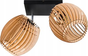 Függőlámpa mennyezeti csillár Plafon mozgatható lámpabúra Hordó fa 2x E27