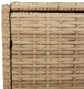 vegyes bézs polyrattan kerti tárolóláda kerekekkel 283 L