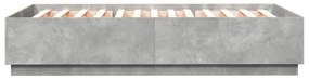 betonszürke szerelt fa ágykeret 150 x 200 cm