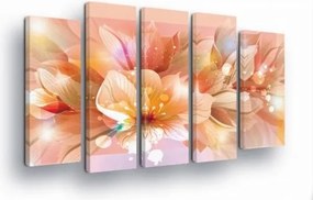 Vászonkép 150x100 Virágok liliomok absztrakt modern finom pasztell rózsaszín