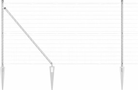 vidaXL Kerítés oszlopokkal Ezüst 1,2 x 10 m Acél