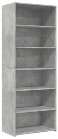 betonszürke szerelt fa magasszekrény 70 x 41 x 185 cm