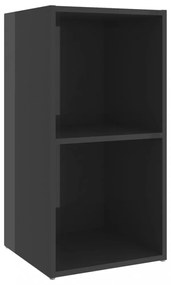 2 db magasfényű szürke szerelt fa TV-szekrény 72 x 35 x 36,5 cm