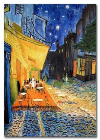 Vászon falikép, Vincent van Gogh másolat, Cafe Terrace, sötétkék - CAFE TERRASSE