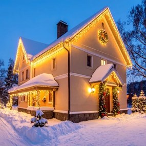 Brilagi - LED kültéri karácsonyi fényfüzér 360xLED/8 üzemmód 14m IP44 meleg fehér jégcsapok