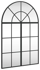 fekete ívelt vas fali tükör 60x90 cm