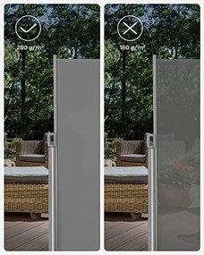 Oldalsó napellenző, kihúzató, 180*350 cm, szürke