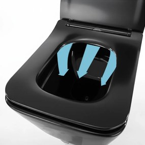 Tina fali rimless WC soft close ülőkével fekete