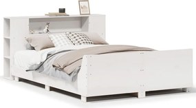 vidaXL fehér tömör fenyőfa ágy matrac nélkül 120 x 190 cm